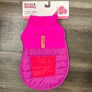 Boots & Barkley Puffer Vest Pet Apparel With Pocket - size XS